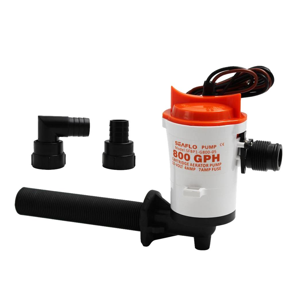 SEAFLO 05 Series 12V 800GPH Livewell Bilge Pump Submersible Aerator