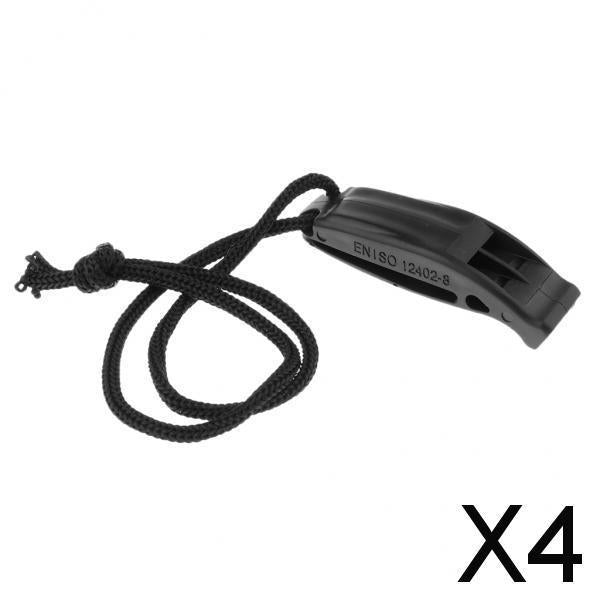 4xSafety Whistle with Lanyard for Boating Hiking Emergency Rescue Signaling