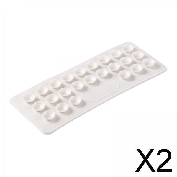 2xPortable Double Sided Suction Cups for Bathroom Toothpaste Handwashing Fluid white rectangle