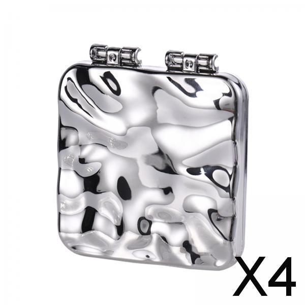 4xCompact Mirror Double Sided Small Vanity Mirror for Shopping Daily Work Silver