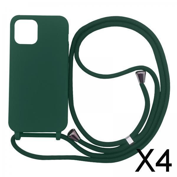 4xPhone Shell with Lanyard Set for Smartphones for Phone 12Pro Dark Green