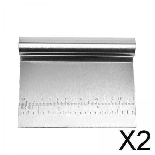 2xStainless Steel Food Scraper Multipurpose Cutter for Cake Cookie