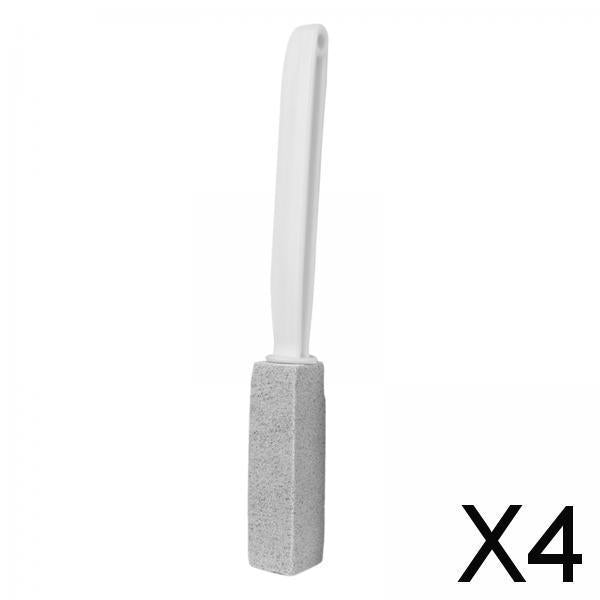 4xPumice Stone Toilets Brush with Handle for Rust Grill Feet Care Bath Pool Gray 20.5cm
