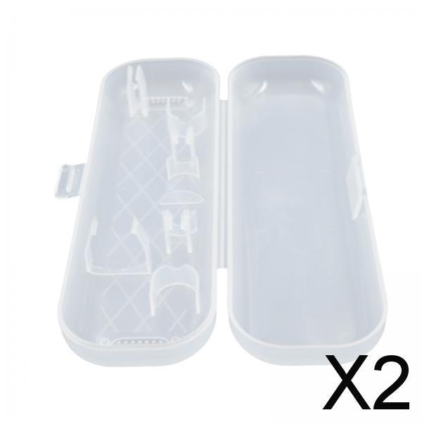 2xToothbrush Travel Case Protective Cover Compact Portable Holder for Bathroom Transparent