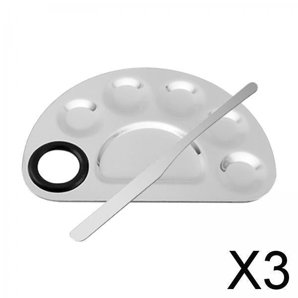 3xProfessional Makeup Mixing Palette Reusable for Blush Pigment Beginners
