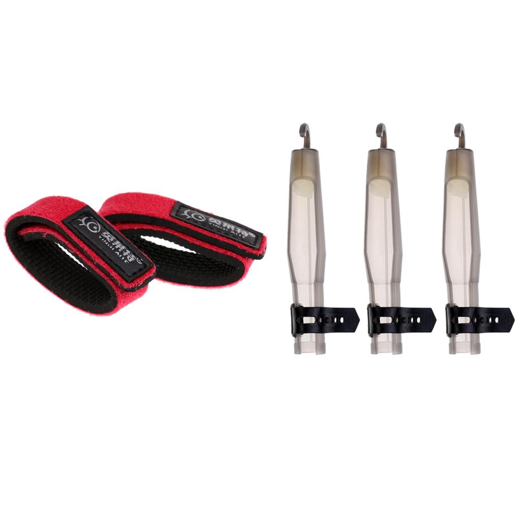 3pc Universal Fishing Rod Tip Cover & 2pc Fishing Rod Belts Ties Pole Straps