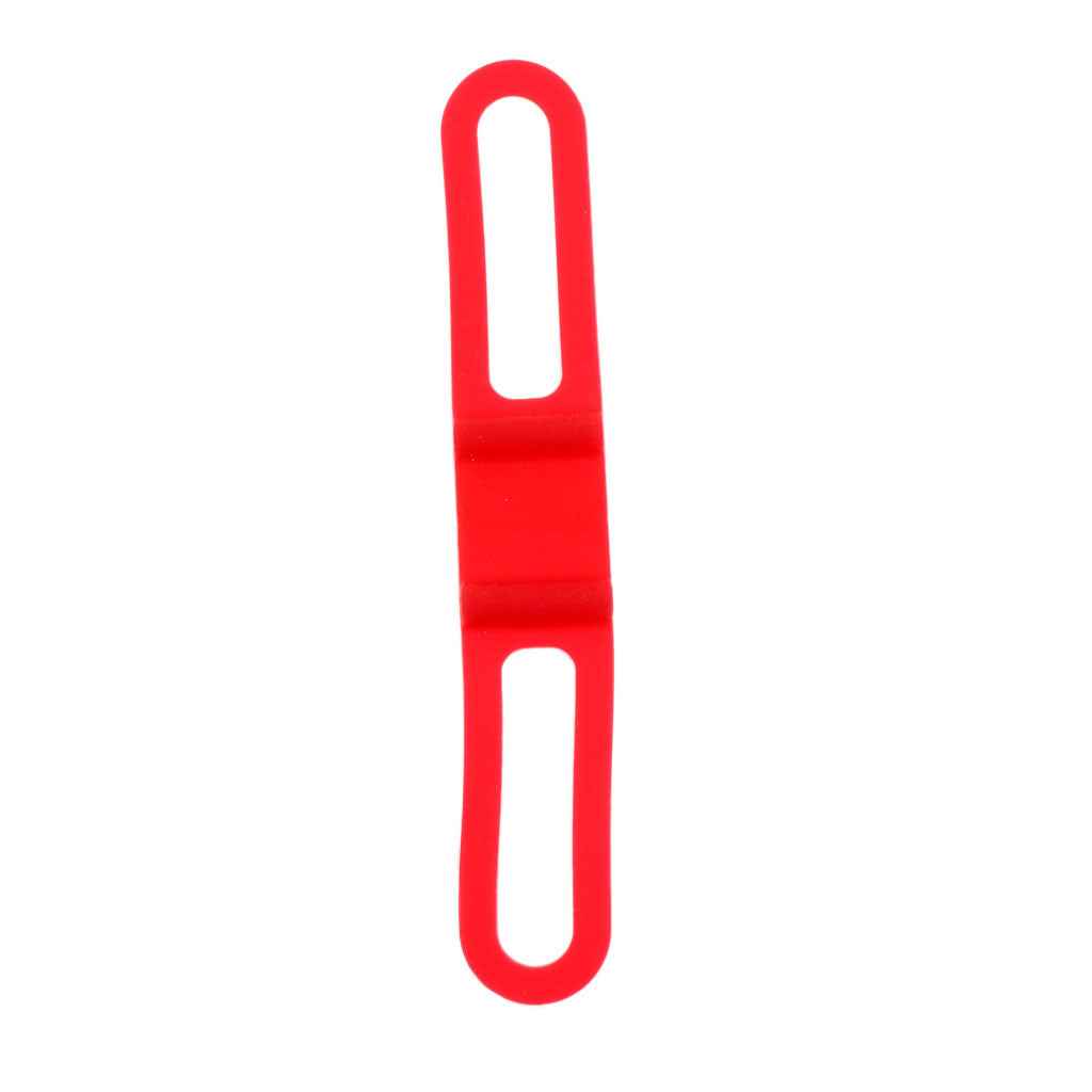 Bike Silicone Elastic Band Flashlight Phone Strap Ribbon Mount Holder Red