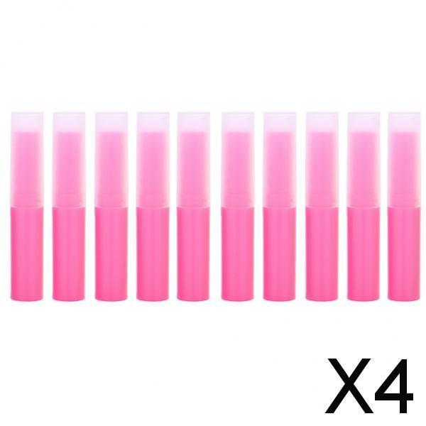 4x10Pcs Empty Lipstick Tubes Lip Balm Containers DIY Makeup Tools Pink