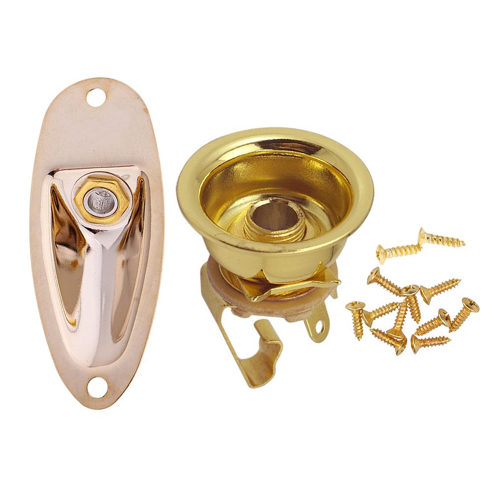 1/4'' Electric Guitar Jack Plate with Boat Style Jackplate Screws for ST SQ