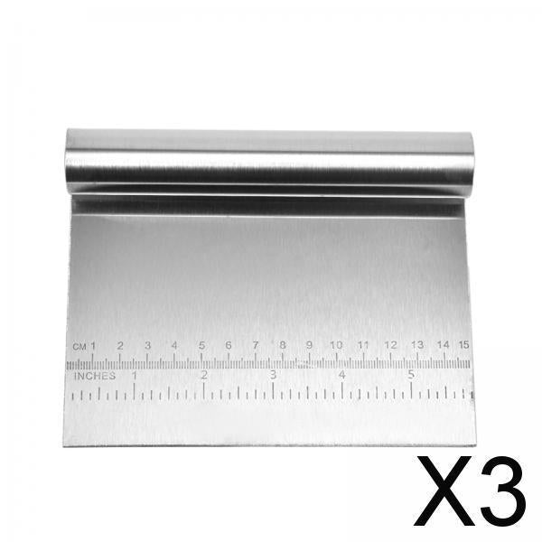 3xStainless Steel Food Scraper Multipurpose Cutter for Cake Cookie