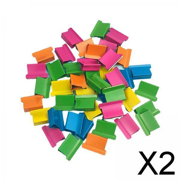 2xMini Stapler Classroom Small Stapler Set Fixing Stationery Multicolor Clips