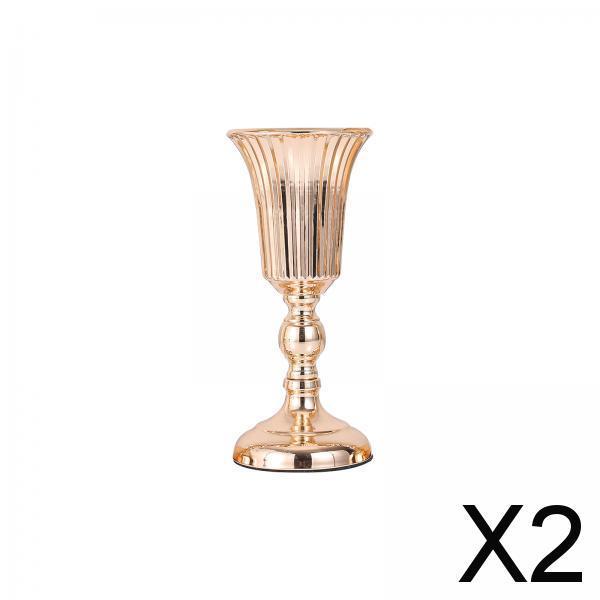 2xIron Flowers Vase Flower Arrangement Flowerpot for Hotel Office Decoration S