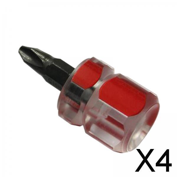 4xPortable Screwdriver Kit Repair Tools Transparent Handle Precision Repair Red