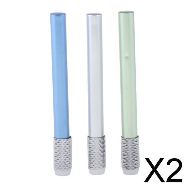 2xAssorted Colors Pencil Lengthener Pencil Extender Holder silver+blue+green