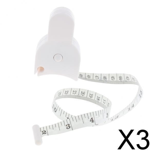 3xBody Tape Measure, Waist Tape Measure, Body Fat Measuring Tape Push Button