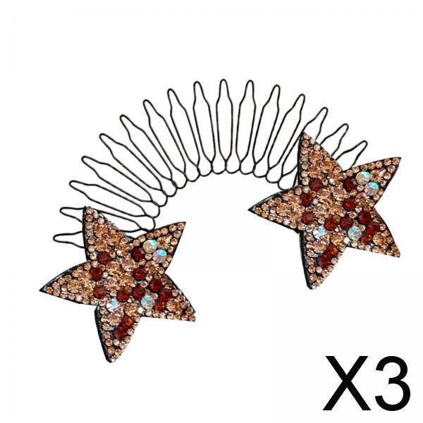 3xHair Clip Comb Hairpins for Girl Durable Hair Styling Tool for Long Hair Yellow