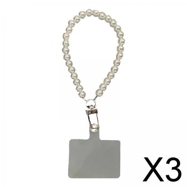 3xBeaded Phone Chain with Phone Gasket Cute Detachable Phone Lanyard for Women wrist chain