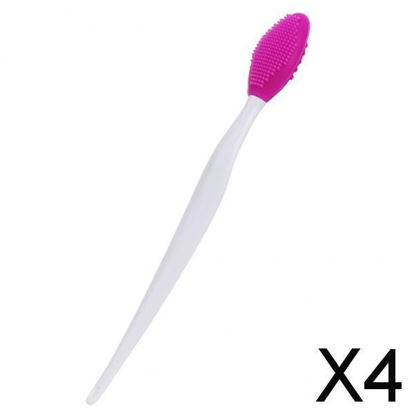 4xDouble-Sided Lip Brush Tool Dry Skin Cleansing Massager Skin Care Purple
