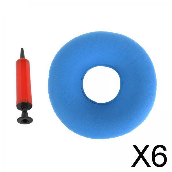 6xInflatable Donut Cushion Bed Sores Seat Pad 15'' for Pregnancy Postpartum Light Blue