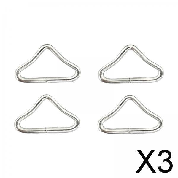 3x4Pcs V Shaped Rings Triangle Ring Buckles for Kids Trampoline Outdoor Repair no Straps