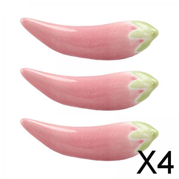 4x3 Pieces Chopstick Rest Chopsticks Utensil Cutlery Stand for Home Spoon Fork Pink