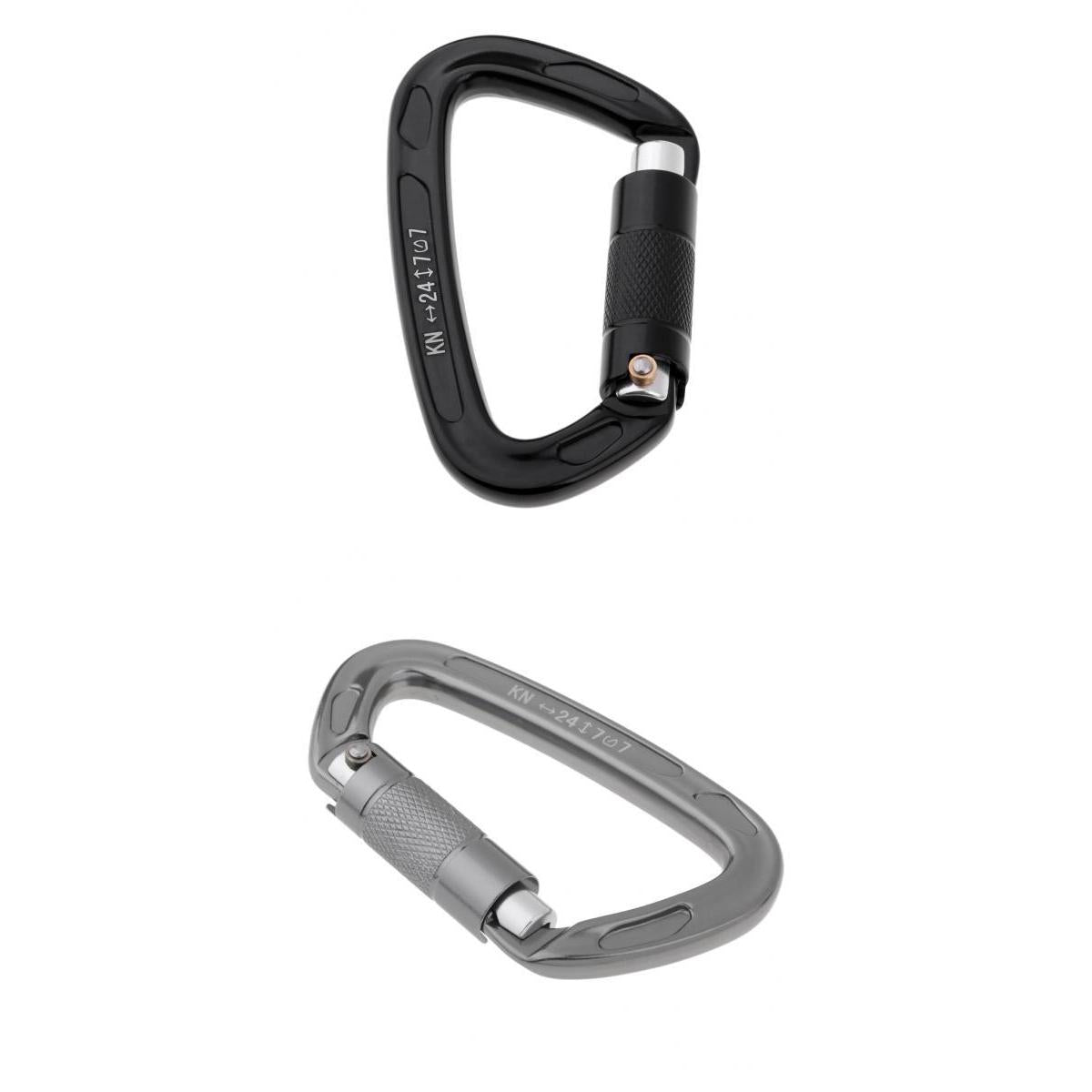 2Pcs 24KN Auto Locking Carabiner Hammock Carabiners For Rappelling Climbing