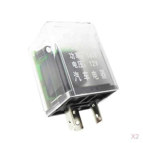 2 Pieces Car 12V 160W 3Pin Turn Signal Blink Light Electronic Flasher Relays