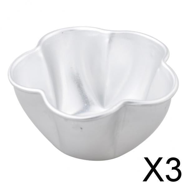 3xAluminum Alloy Cake Mould 3D Plum Blossom Shaped Mold Bread Ice Cube Tray