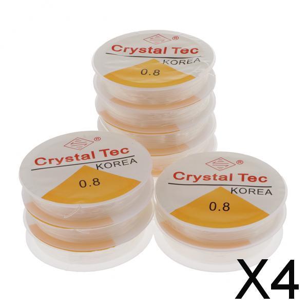 4x10 Rolls Clear Elastic Beading Stretch Thread for Jewelry Making 0.8mm