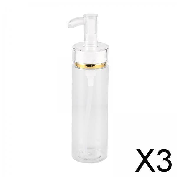 3x5oz Shampoo Bottles Transparent Travel Container for Bath Cream Washing Soap