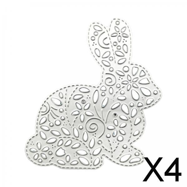 4xBunny Cutting Dies Embossing Tool Stencil DIY Album Paper Craft Decoration