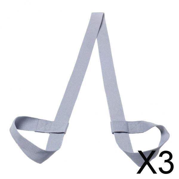 3xCotton Yoga Mat Strap Pilates Mat Carrier Fitness Stretchy Loop Grey