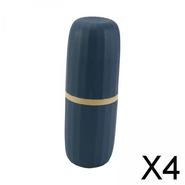 4xTravel Toothbrush Holder Wash Gargle Cup Compact for Outdoor Shower Camping Blue