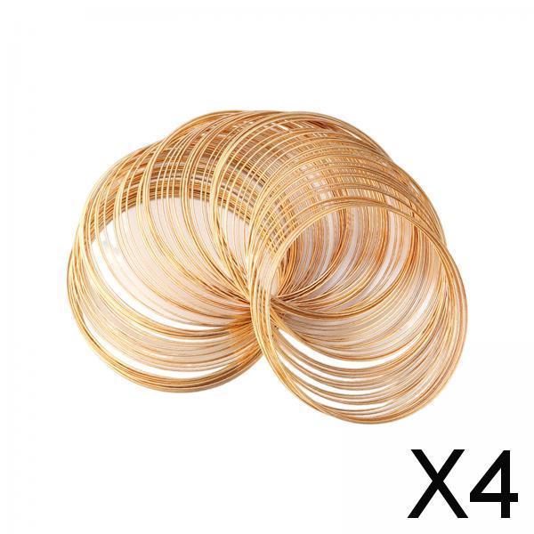 4xMemory Wire for Jewelry Making Beading Wire for Bangle Handmade Gold
