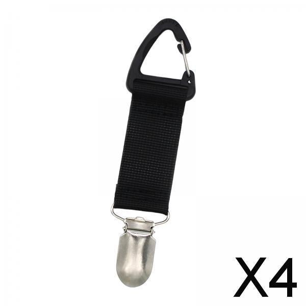 4xHat Clip for Free Duckbill Hat Clip for Handbag Luggage Outdoor Black