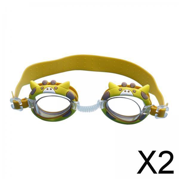 2xSwimming Goggles Teenager Child 2-12 Years Old Fashion Swim Goggles for Kids Fawn