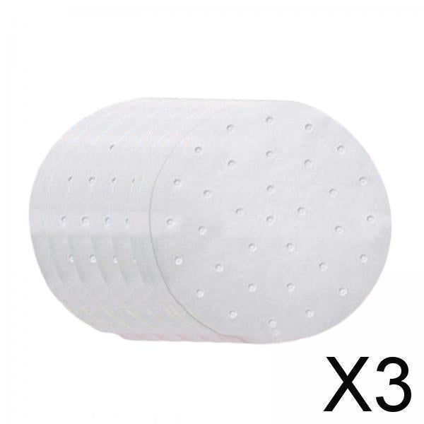 3xAir Fryer Lining Paper 100 Pack Perforated Parchment Steam Paper Round 20cm
