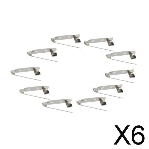6x10 Pieces Brooch Backs Safety Pins Bar Pin Catch Findings