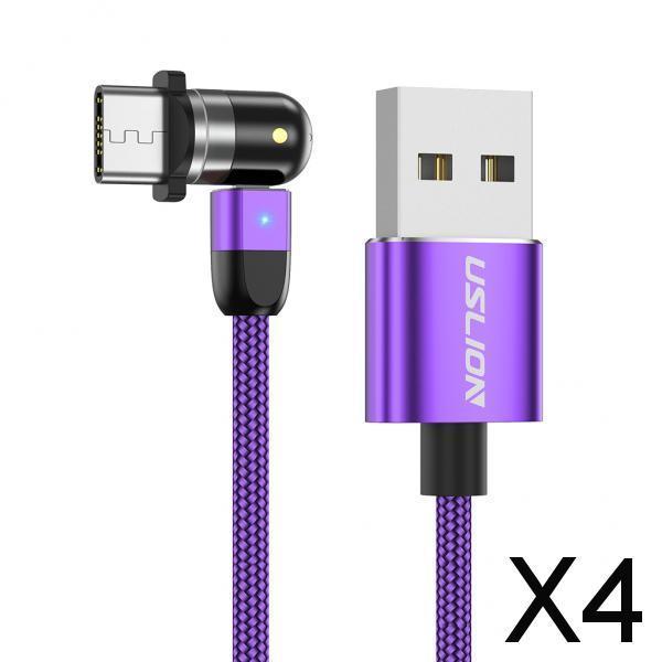 4x540 Magnetic Charging USB Cable 360 180 purple 2m Type-C