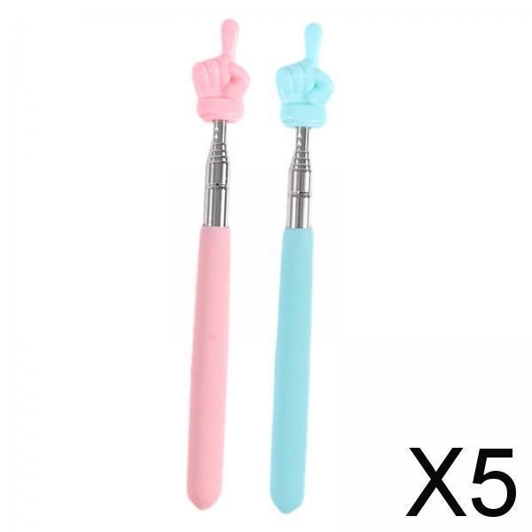 5x2 Pieces Extendable Finger Pointer Sticks Telescopic Teachers Finger Pointer Pink Blue