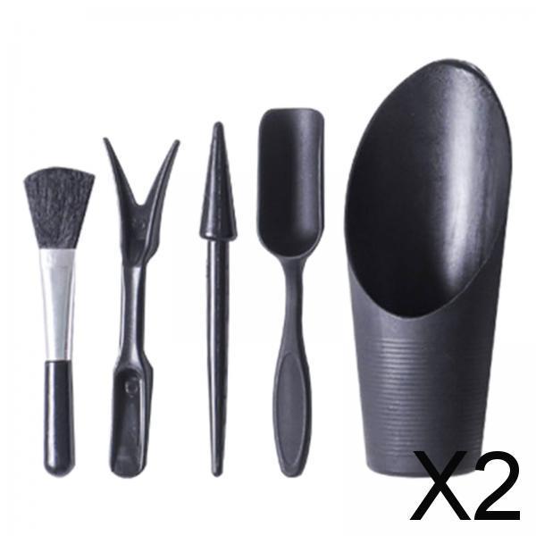2xMini Garden Succulent Transplanting Tools 5 Pieces Easy to Carry Accessory