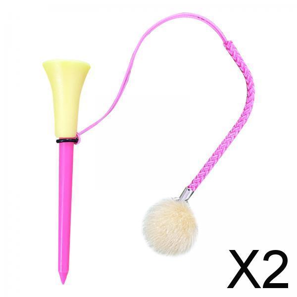 2xGolf Tee with Rope Prevent Loss Golf Ball Nail Holder Stronger Golf Ball Tee
