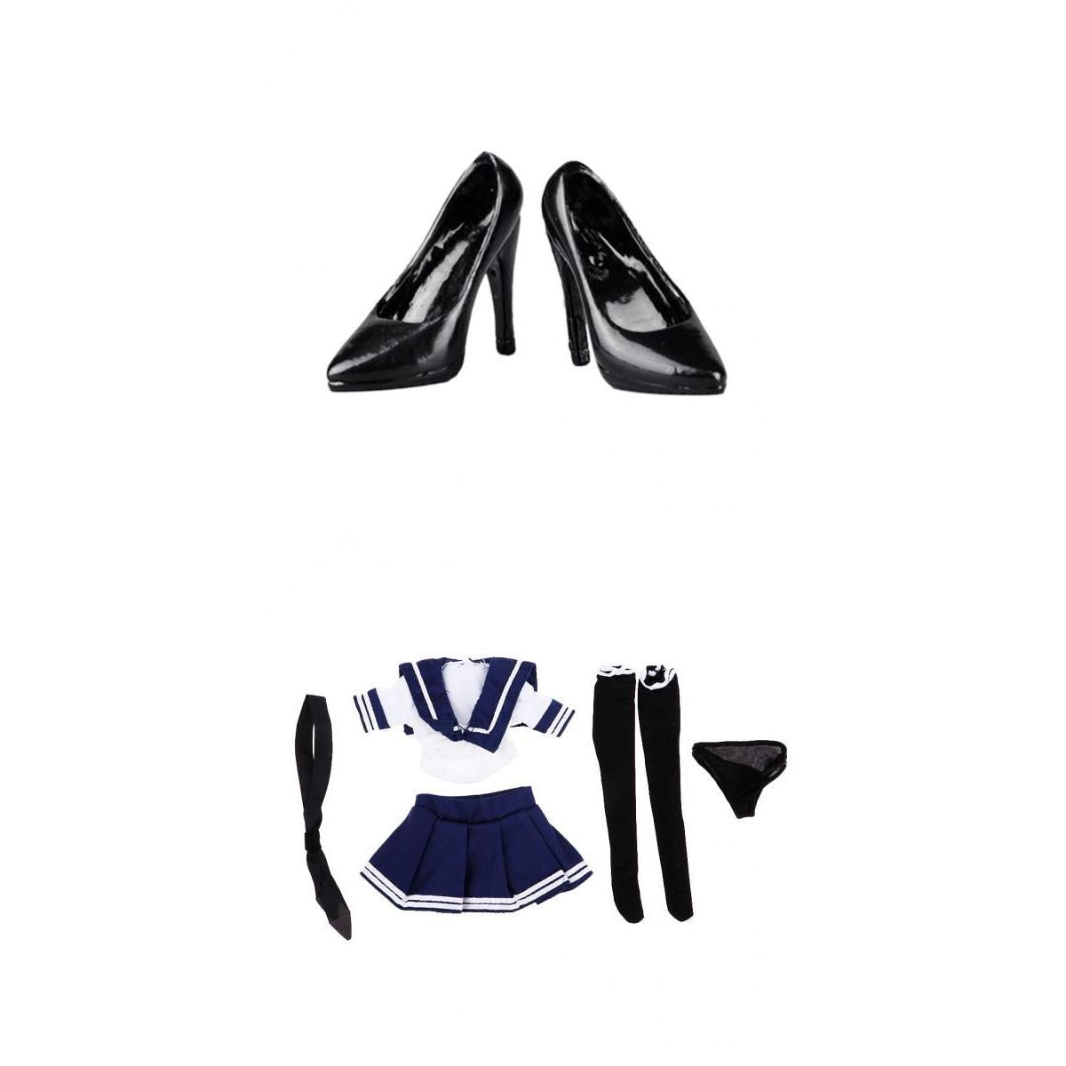 1/6 Scale Blue White JK Uniform Sailor Outfits for 12 Female Action Figure"