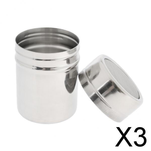 3xStainless Steel Chocolate Shaker Sugar Powder Cocoa Flour Coffee Sifter S