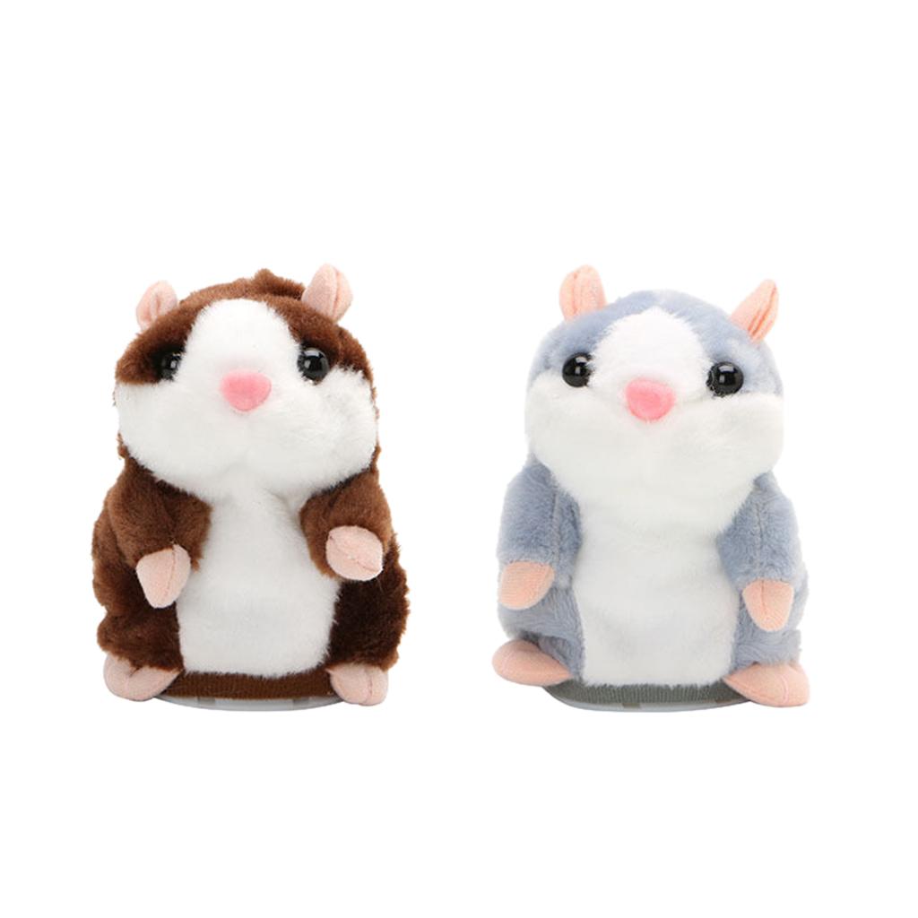 2-piece Funny Plush Talking Hamster Toy Speech Recorder Nod Mimicry Repeat