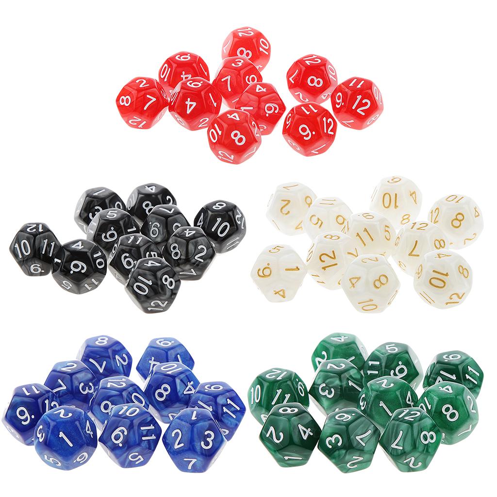 50 Pieces Polyhedral Dice D12 Dice Set for D&D RPG Accessories