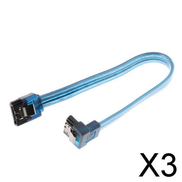 3xSATAIII Data Drive Cable with Locking Latch 200mm Straight to Right Angle