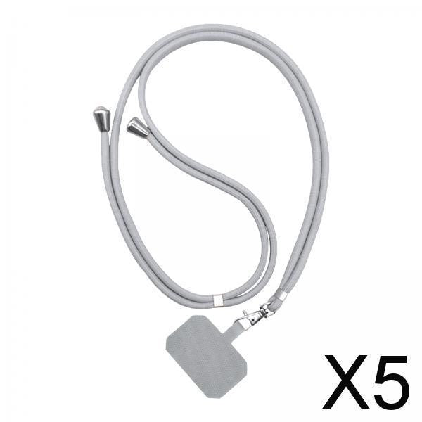 5xUniversal Phone Lanyard Adjustable Smartphone Crossbody Strap Light gray