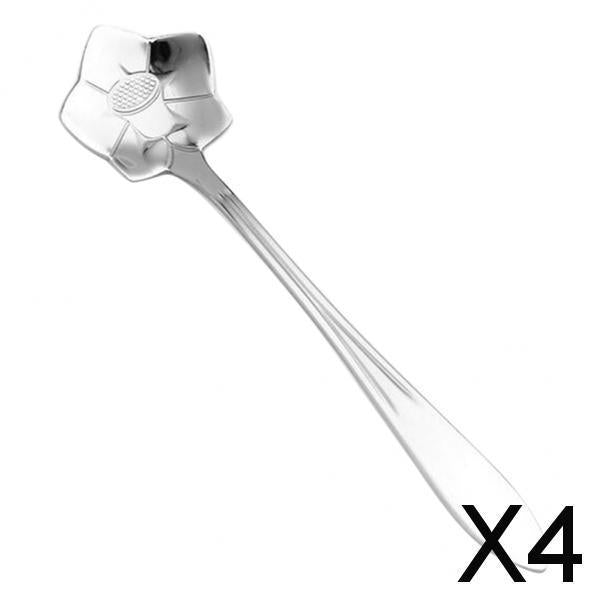 4xTeaspoons Stainless Steel Coffee Tea Spoon Dessert Spoons Silver 4