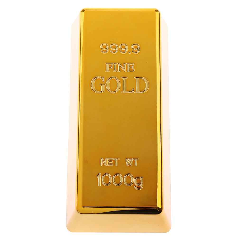 Fake Plastic Gold Bar Bullion Desk Table Office Decoration Fancy Dress Party